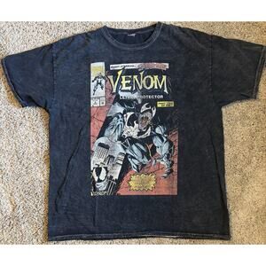 Marvel Venom Lethal Protector Black Graphic Men's T-Shirt Cotton Crew Neck